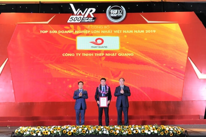 Nhat Quang Steel continues to be firmly in the Top 500 largest enterprises in Vietnam